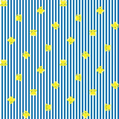 Moda tekstil, el sanatları, markalaşma, pazarlama ve web materyalleri için çizgili kahve fincanları kusursuz desen tasarımı