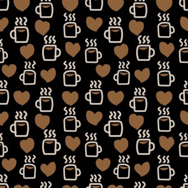 Moda tekstil, el sanatları, markalaşma, pazarlama ve web materyalleri için kusursuz kahve fincanları tasarımı