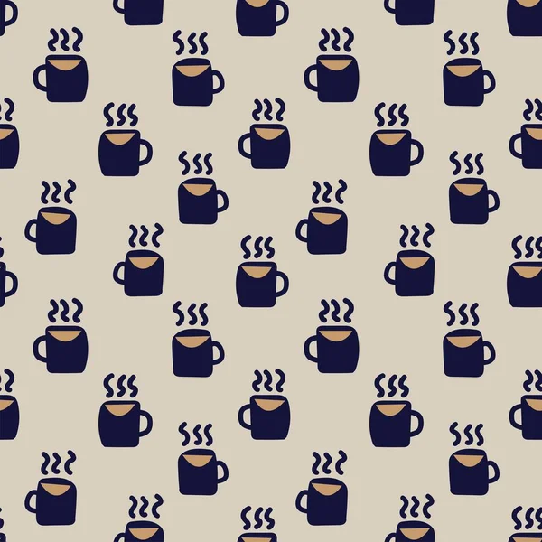 Coffee Cups Seamless Pattern Design Fashion Textiles Crafts Branding Marketing — Stock vektor