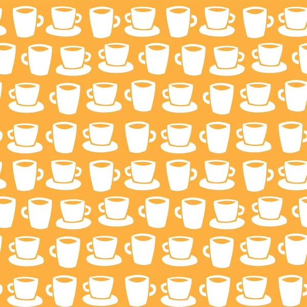 Diseño Patrones Sin Costuras Tazas Café Para Textiles Moda Artesanías — Vector de stock