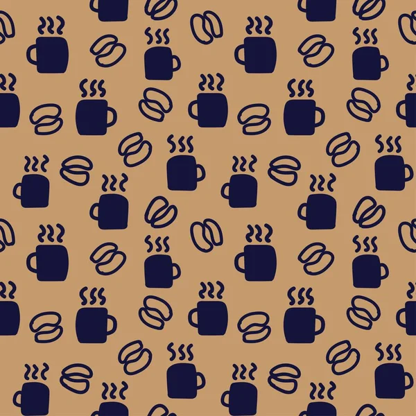 Coffee Cups Seamless Pattern Design Fashion Textiles Crafts Branding Marketing — Stock Vector