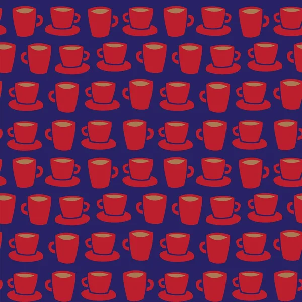 Kávové Šálky Bezešvé Vzor Design Pro Módní Textil Řemesla Značkování — Stockový vektor