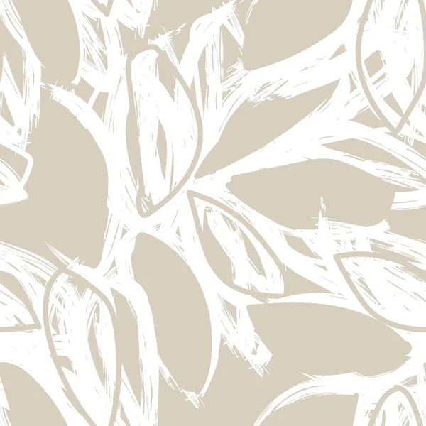 Tropical Leaf Brush Strokes Seamless Pattern Design Fashion Textiles Graphics — ストックベクタ