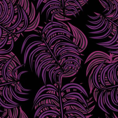 Moda tekstil, grafik ve el sanatları için tropik yapraksız desen tasarımı