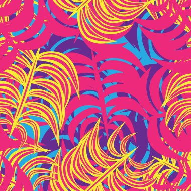 Moda tekstil, grafik ve el sanatları için tropik yapraksız desen tasarımı