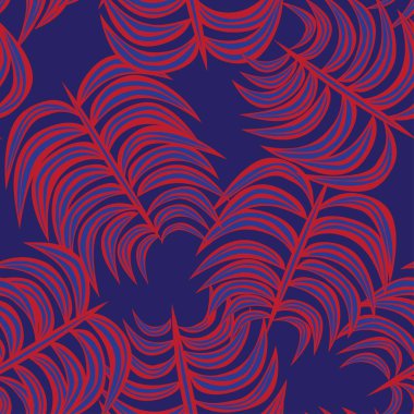 Moda tekstil, grafik ve el sanatları için tropik yapraksız desen tasarımı