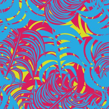 Moda tekstil, grafik ve el sanatları için tropik yapraksız desen tasarımı