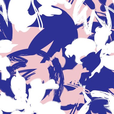 Moda tekstil, grafik, arka plan ve el sanatları için kusursuz desenli fırça darbeleri