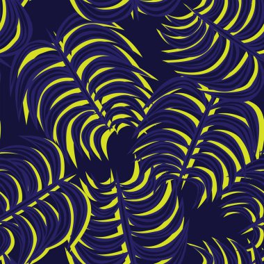 Moda tekstil, grafik ve el sanatları için tropik yapraksız desen tasarımı