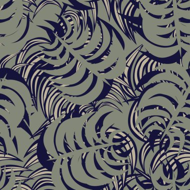 Moda tekstil, grafik ve el sanatları için tropik yapraksız desen tasarımı