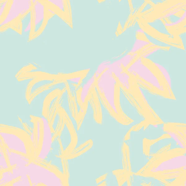 Tropical Leaf Brush Trazos Diseño Patrones Sin Costuras Para Textiles — Vector de stock