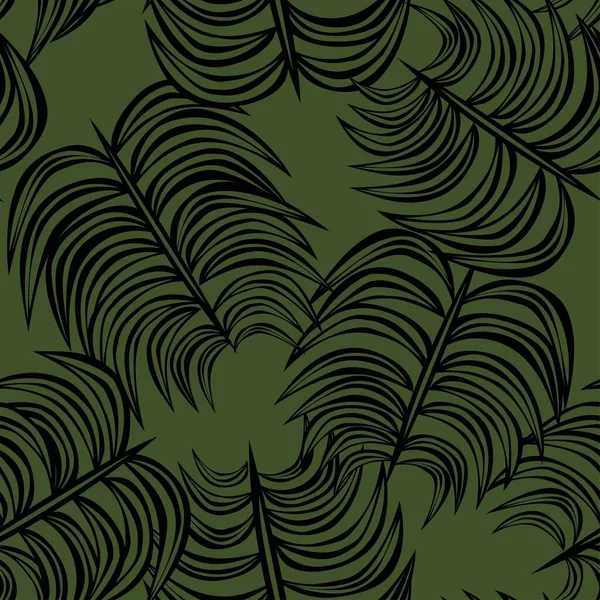 热带树叶无缝图案设计 用于时尚纺织品 图形和工艺品 — 图库矢量图片