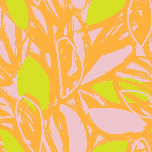 Tropical Leaf Pinsel Streicht Nahtloses Musterdesign Für Modetextilien Grafiken Und — Stockvektor