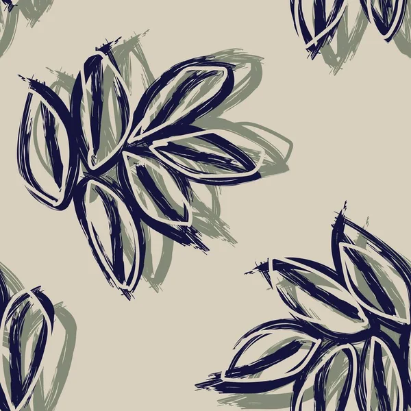 Tropical Leaf Brush Strokes Seamless Pattern Design Fashion Textiles Graphics — ストックベクタ