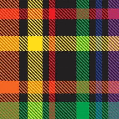Gökkuşağı Ekoseli, kareli, ekose desenli moda tekstil ve grafikleri için