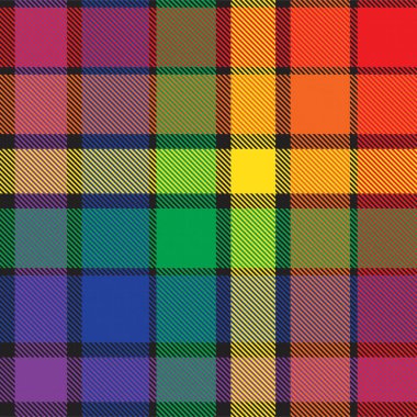 Gökkuşağı Ekoseli, kareli, ekose desenli moda tekstil ve grafikleri için
