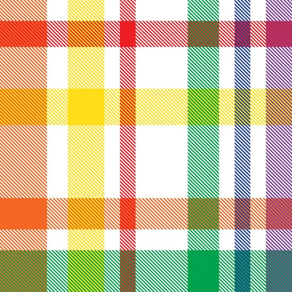 Rainbow Плед Клетчатый Тартан Бесшовный Узор Моды Текстиля Графики — стоковый вектор