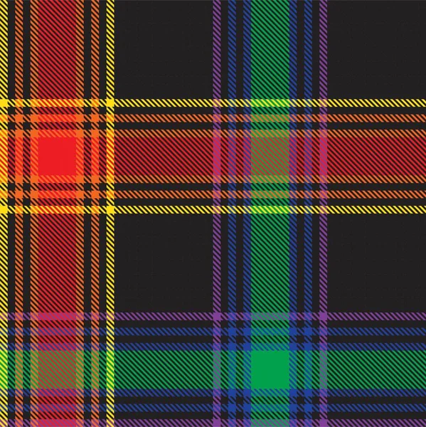 Rainbow Plaid Checkered Tartan Seamless Pattern Fashion Textiles Graphics — Stok Vektör