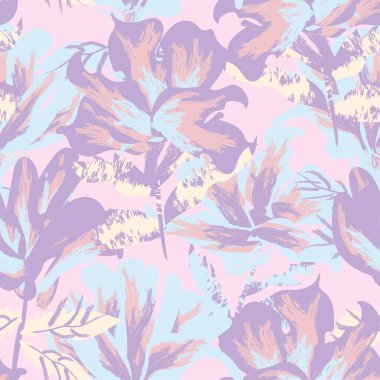 Moda tekstil, grafik, arka plan ve el sanatları için kusursuz desenli fırça darbeleri