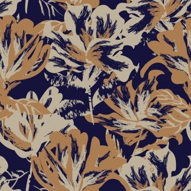 Moda tekstil, grafik, arka plan ve el sanatları için kusursuz desenli fırça darbeleri