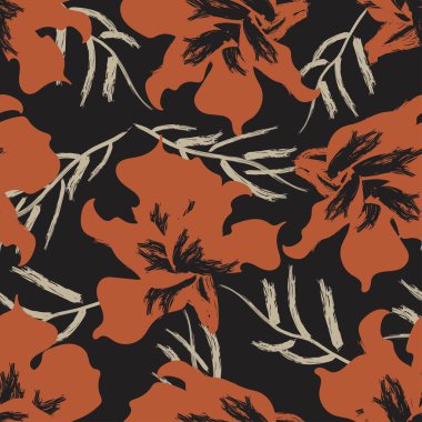 Moda tekstil, grafik, arka plan ve el sanatları için kusursuz desenli fırça darbeleri