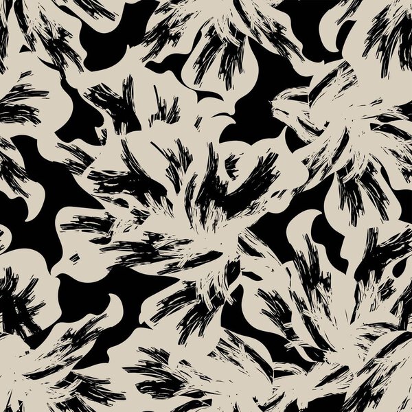 Floral brush strokes seamless pattern design for fashion textiles, graphics, backgrounds and crafts