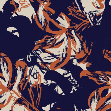 Moda tekstil, grafik, arka plan ve el sanatları için kusursuz desenli fırça darbeleri