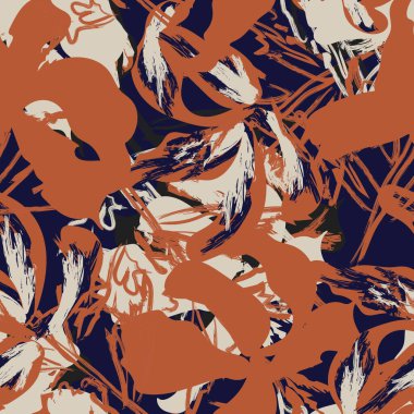 Moda tekstil, grafik, arka plan ve el sanatları için kusursuz desenli fırça darbeleri