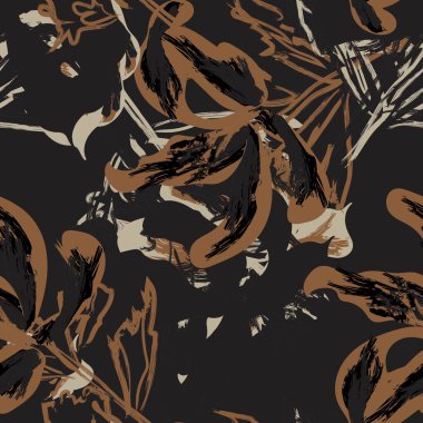 Moda tekstil, grafik, arka plan ve el sanatları için kusursuz desenli fırça darbeleri