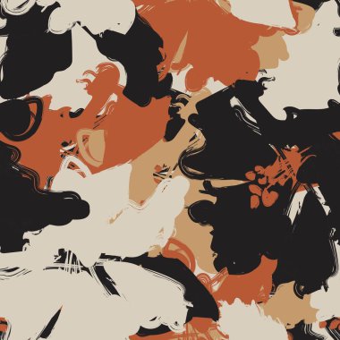 Moda tekstil, grafik, arka plan ve el sanatları için kusursuz desenli fırça darbeleri