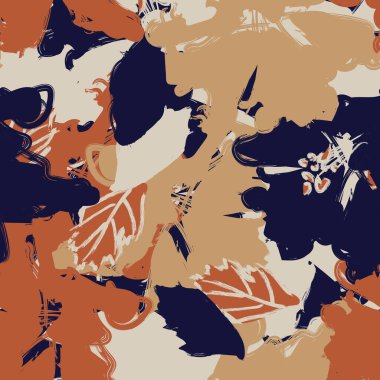 Moda tekstil, grafik, arka plan ve el sanatları için kusursuz desenli fırça darbeleri