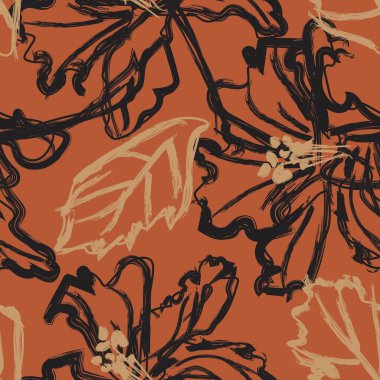 Moda tekstil, grafik, arka plan ve el sanatları için kusursuz desenli fırça darbeleri