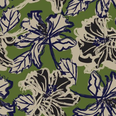 Moda tekstil, grafik, arka plan ve el sanatları için kusursuz desenli fırça darbeleri