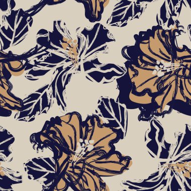 Moda tekstil, grafik, arka plan ve el sanatları için kusursuz desenli fırça darbeleri