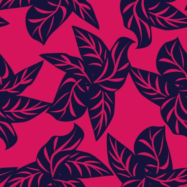 Moda tekstil, grafik ve el sanatları için tropik yapraksız desen tasarımı