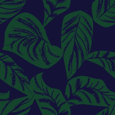 Moda tekstil, grafik ve el sanatları için tropik yapraksız desen tasarımı