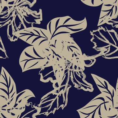 Moda tekstil, grafik, arka plan ve el sanatları için kusursuz desenli fırça darbeleri