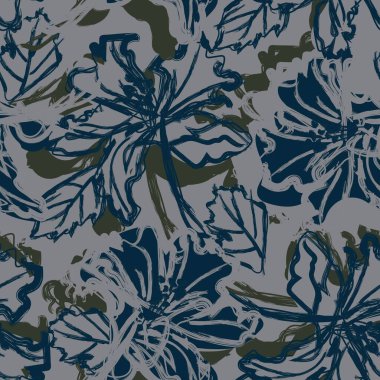 Moda tekstil, grafik, arka plan ve el sanatları için kusursuz desenli fırça darbeleri