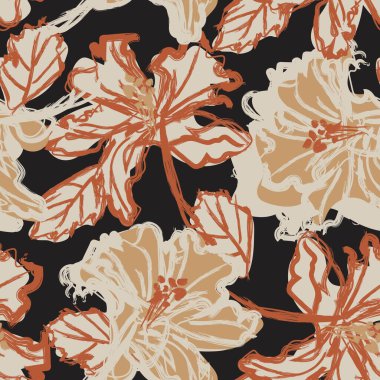 Moda tekstil, grafik, arka plan ve el sanatları için kusursuz desenli fırça darbeleri