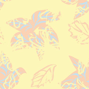 Moda tekstil, grafik ve el sanatları için tropik yapraksız desen tasarımı