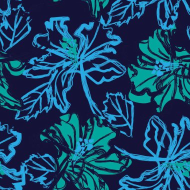 Moda tekstil, grafik, arka plan ve el sanatları için kusursuz desenli fırça darbeleri