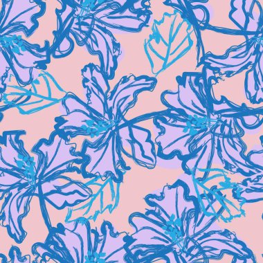 Moda tekstil, grafik, arka plan ve el sanatları için kusursuz desenli fırça darbeleri