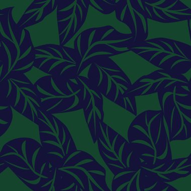 Moda tekstil, grafik ve el sanatları için tropik yapraksız desen tasarımı