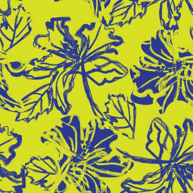 Moda tekstil, grafik, arka plan ve el sanatları için kusursuz desenli fırça darbeleri