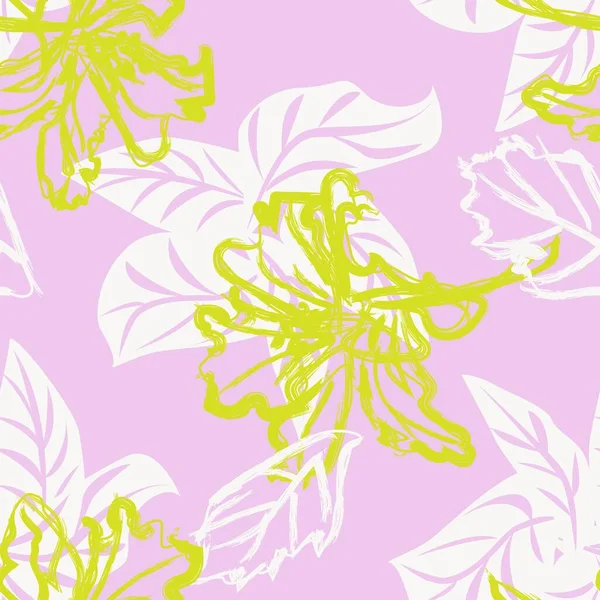 Pinceladas Florales Diseño Patrones Sin Costuras Para Textiles Moda Gráficos — Vector de stock