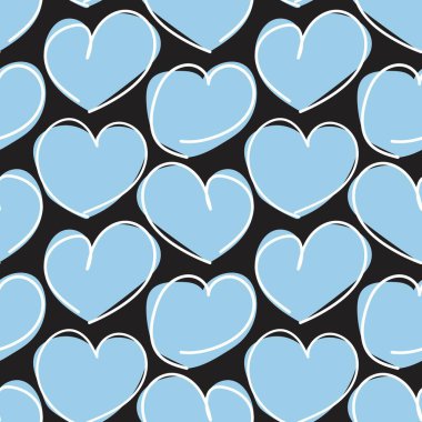 Kalp şeklinde fırça darbesi moda tekstil, grafik ve el sanatları için kusursuz desen tasarımı