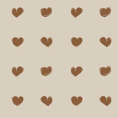 Kalp şeklinde fırça darbesi moda tekstil, grafik ve el sanatları için kusursuz desen tasarımı