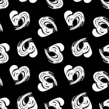 Kalp şeklinde fırça darbesi moda tekstil, grafik ve el sanatları için kusursuz desen tasarımı