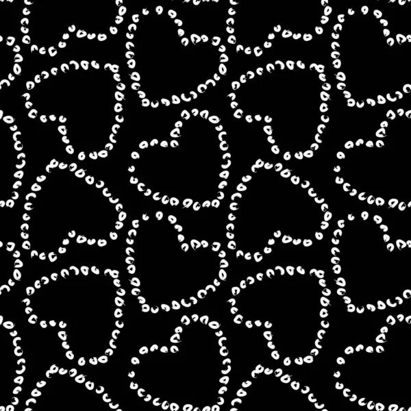 ファッション繊維 グラフィック 工芸品のためのハート型のブラシストロークシームレスパターンデザイン — ストックベクタ