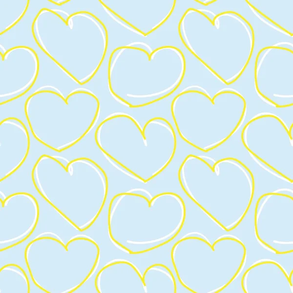 Heart Shaped Brush Stroke Seamless Pattern Design Fashion Textiles Graphics — 图库矢量图片